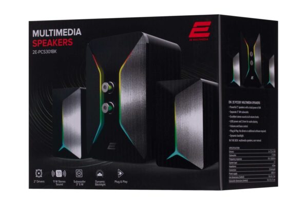 Акустична система 2E (2.1) PCS301 RGB (5Вт+2x3Вт) USB, Black - Зображення 9