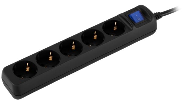Подовжувач: 220V 2E U05ES15M10BK, 10m, 5 розетки, Black - Зображення 2