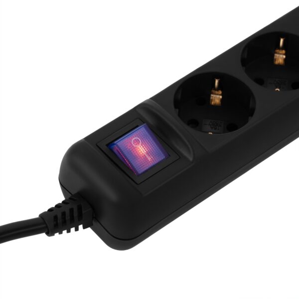 Подовжувач: 220V 2E U05ES15M10BK, 10m, 5 розетки, Black - Зображення 3
