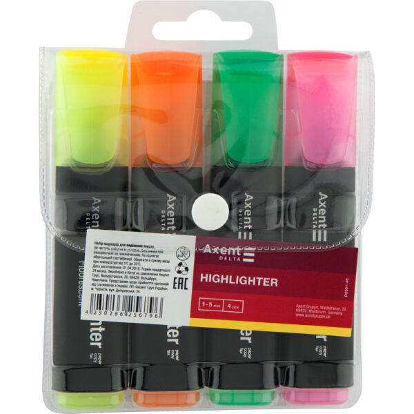 Маркер, 1-5 мм, клиноподібний, "Highlighter", AXENT 2501 - Зображення 2