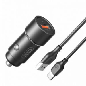 Автомобільний Зарядний Пристрій XO CC54 1USB/18W/QC3.0 + (USB - Lightning) (Чорний)