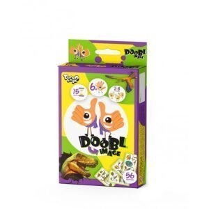 Настільна гра, розважальна, украіномовна, в коробці 2,5х9х13 см, "Doobl Image Dino", Danko Toy